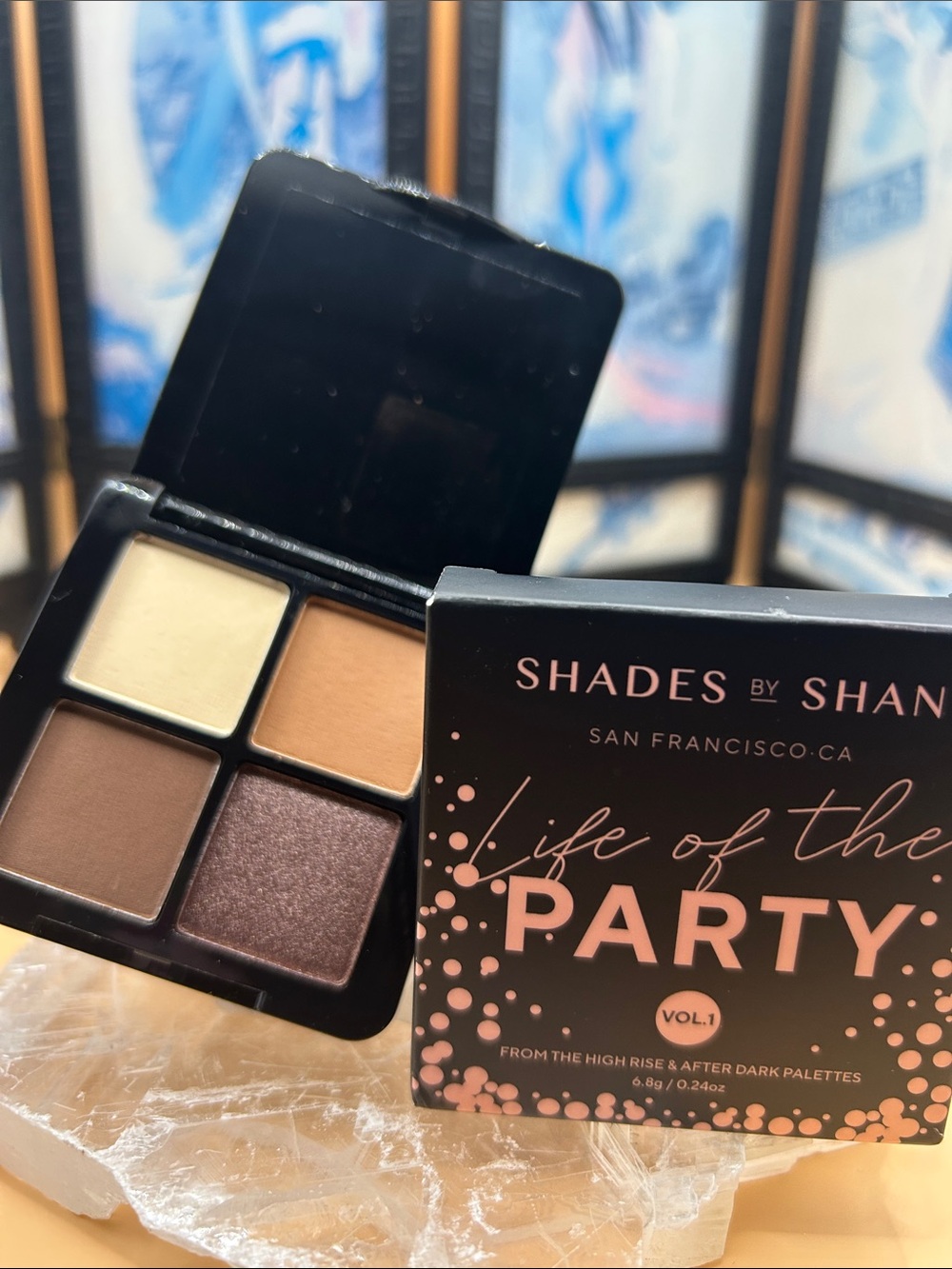 SHAN Life of the Party Eyeshadow Quad — Cream, Beige, Taupe, Deep Brown